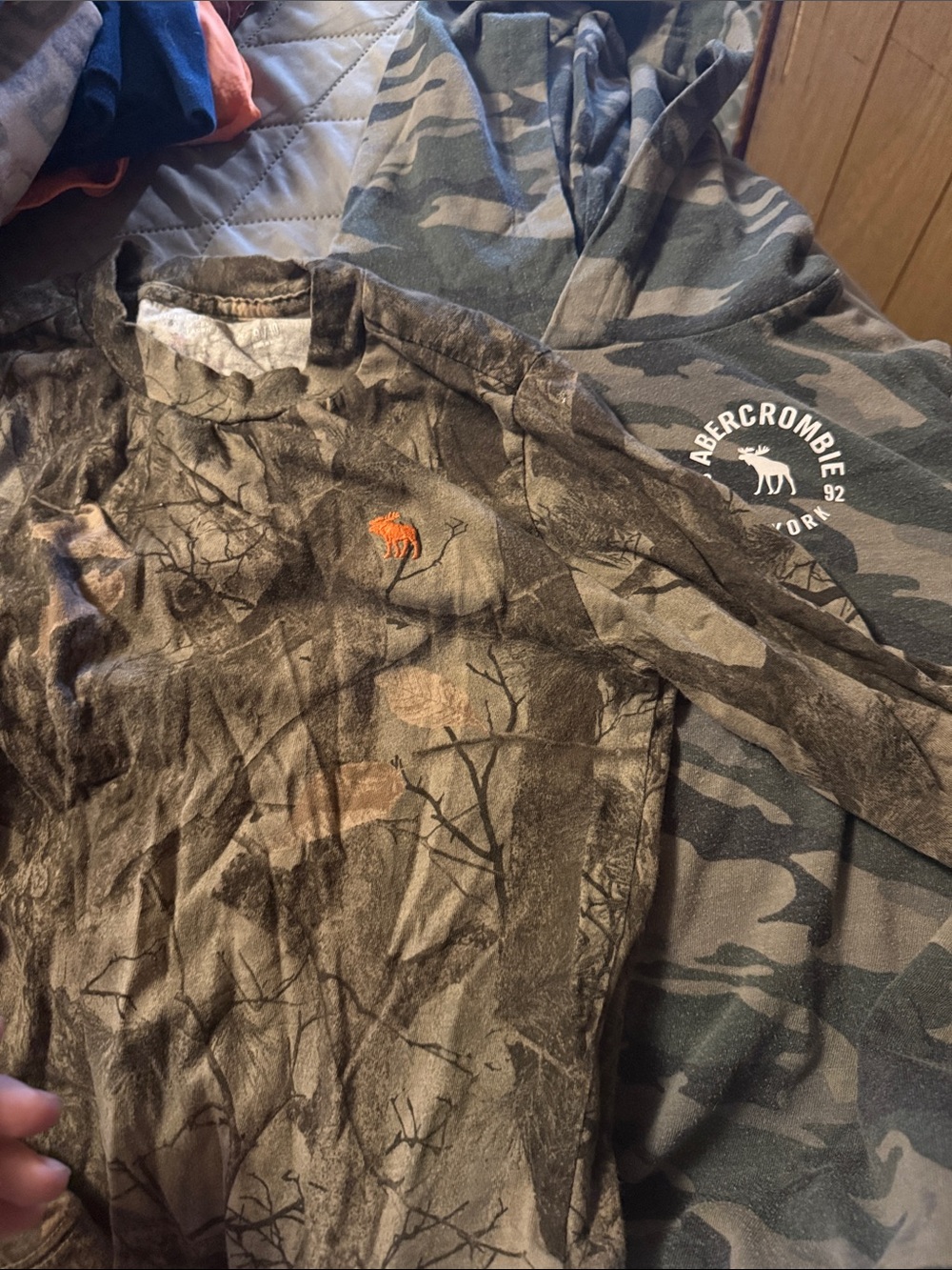 abercrombie kids Long-Sleeve Camo Tee in Brown and Green